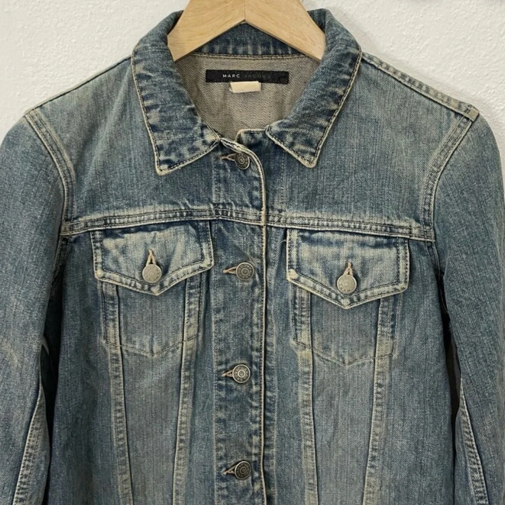 Vintage 90s Marc Jacobs Denim Jean Jacket M - Picture 3 of 10